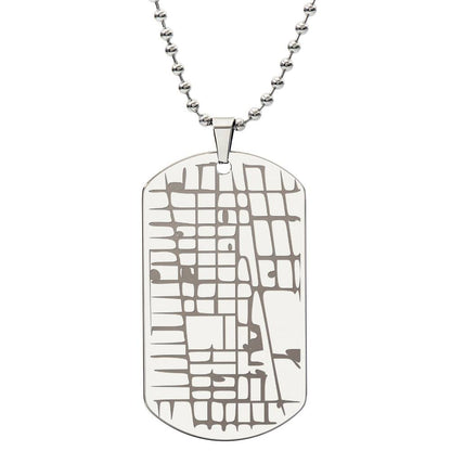 Custom Dog Tag Map Necklace