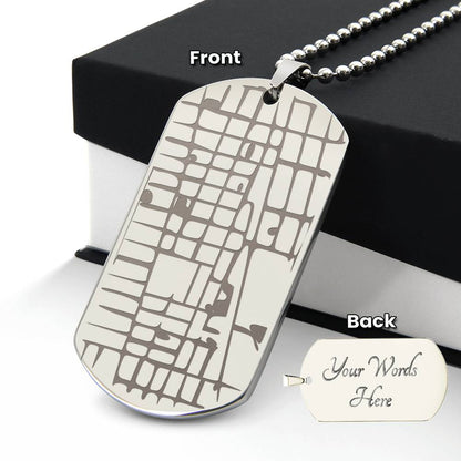 Custom Dog Tag Map Necklace