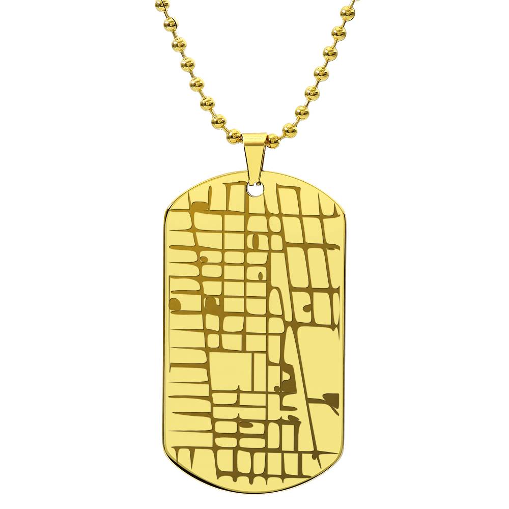 Custom Dog Tag Map Necklace