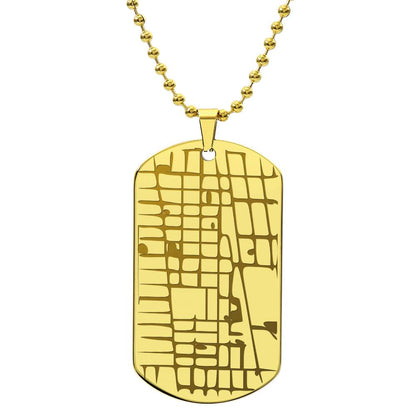 Custom Dog Tag Map Necklace
