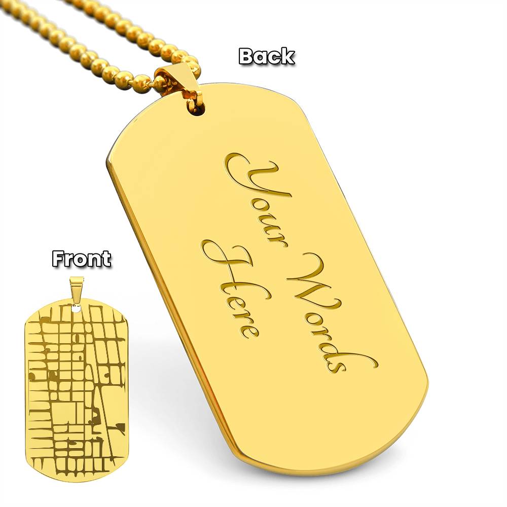 Custom Dog Tag Map Necklace