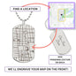 Custom Dog Tag Map Necklace