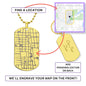 Custom Dog Tag Map Necklace