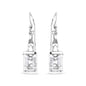 .925 Sterling Silver 3.0 Cttw Emerald Cut White Topaz Solitaire Dangle Earring - AAA Quality